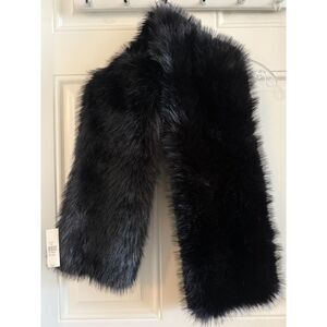 Banana Republic Black Fake Fur Scarf Wrap